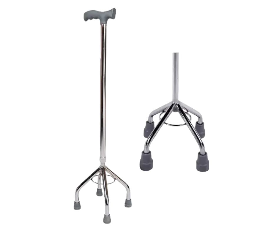 Walking Cane — 4 Prong Stainless